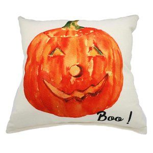 USA Made Halloween Pumpkin Face Throw Pillow Decor